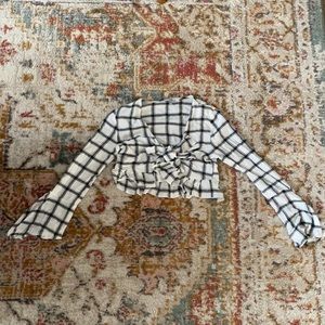 Tobi Plaid Tie Front Crop Top